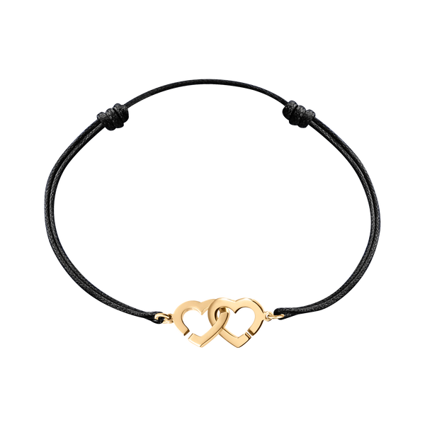 Double Coeurs R9 Yellow Gold Cord Bracelet